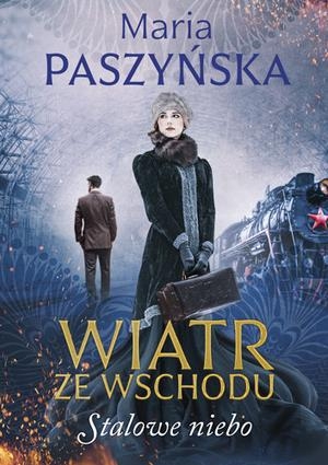 Niebieska okładka. Po lewejodwrócony tyłem męzczyzna, po prawej kobieta z walizka na tle parowozu.