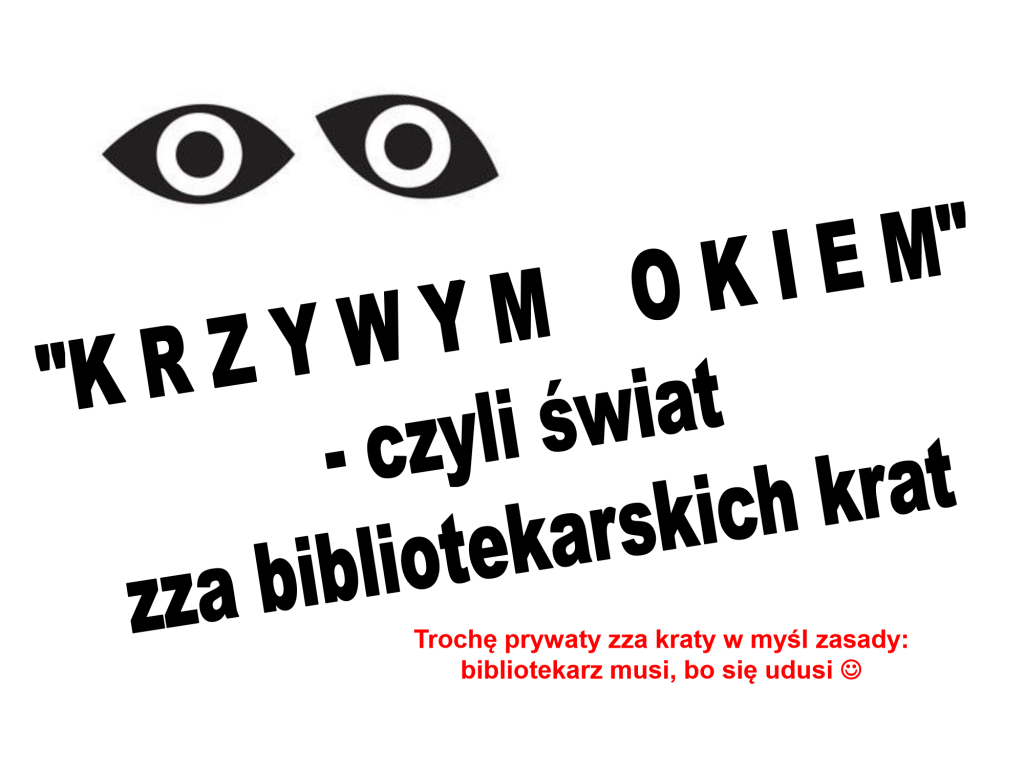 Plakat. Na białym tle krzywe czarne oczy.