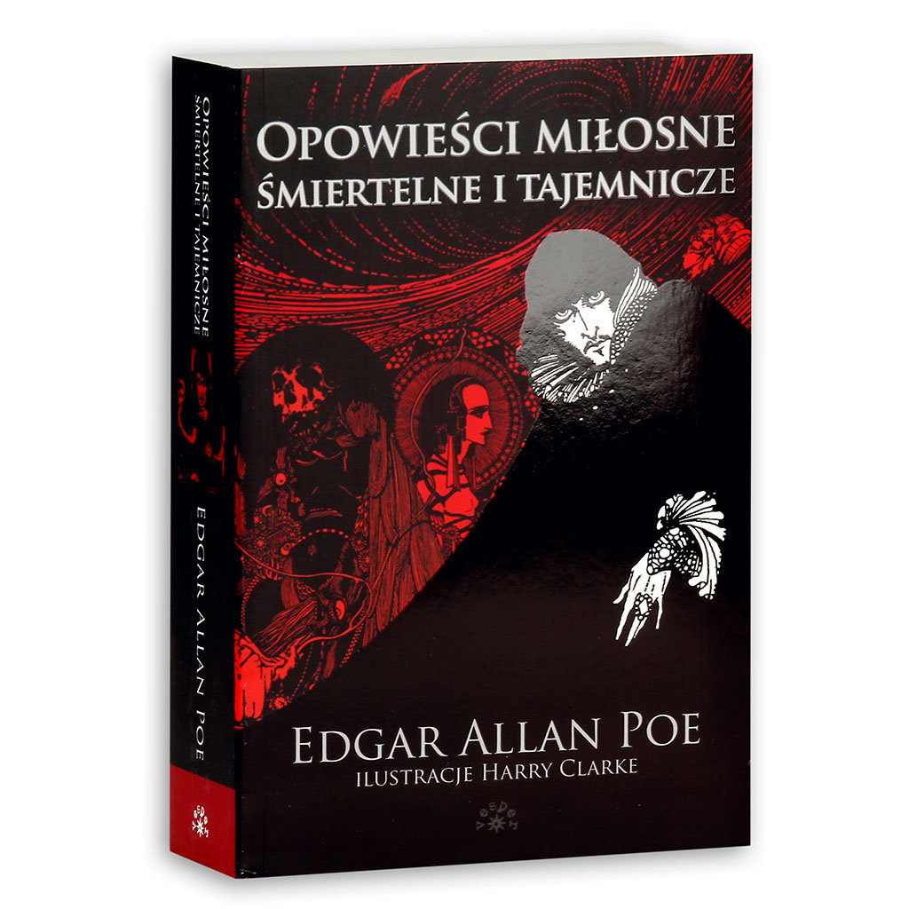 Czerwono-czarna okładka a na jej tle grafika kobiety i mężczyzny z epoki wiktoriańskiej oraz kościotrupa w stylu gotic.